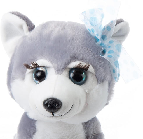 The Petting Zoo Lash'z Husky Stuffed Animal, 10 inches Plush Toy Gifts for Girls, Husky Dog