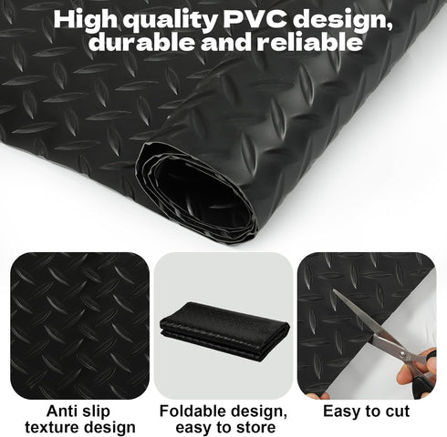 HFYZZ 51'' 47'' Outdoor Playhouse Mat, x PVC Outdoor Playhouse Activity Rug with Non-Slip Texture Protective Outside