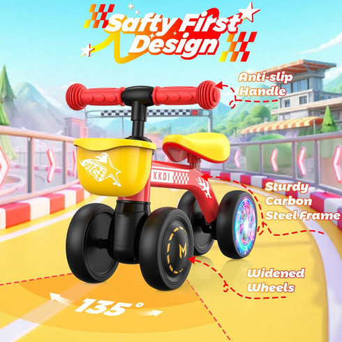 Kkdi 1 2 1 2 Baby Balance Bike Ride on Toys for Year Old, Toddler Bike, First Birthday Gifts for Year Old Boys Girls