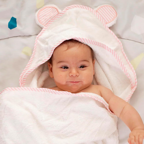 Hooded Baby Bath Towels for Newborns - Soft and Absorbent Pink Towels for Kids