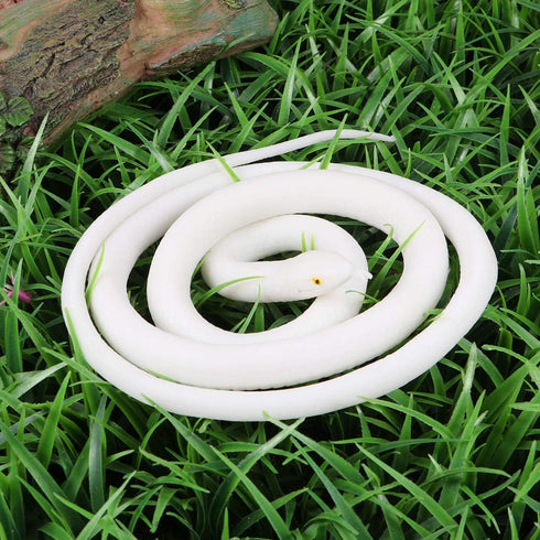 TOYANDONA Realistic Rubber Snake Toy - White Fake Lifelike Educational Prank Prop