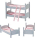 18 in. Doll Wooden Convertible Bunk Bed - Olivia's Little World, Gray with White Polka Dots and Pink Accents