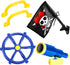 Junkin 5 Pcs Plastic Pirate Steering Wheel, Telescope, Safety Handles, and Flags for Outdoor Swing Set Accessories