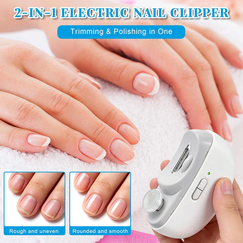 generic 2026 3 1 Trimmer 2 Upgraded in Automatic Electric Nail Clipper USB Rechargeable Electric Nail with LED Light