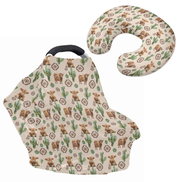ZDCUSTOM Nursing Carseat Canopy Pillowcase Breastfeeding Cover for Infant Girl & Boy, Highland
