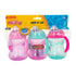 (3-Pack) 10 oz 4+ Nuby Clik-It Grip N' Sip Soft Spout No-Spill Training Sippy Cup with Handles - - Months