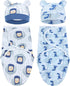 Cinaci 2 Pack Adjustable Soft Cotton Blend Newborn Baby Receiving Swaddle Blankets
