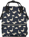 DXITROMI Baby Doll Diaper Bag Backpack - White Cute Goose Print Mommy Bag,