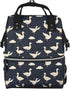 DXITROMI Baby Doll Diaper Bag Backpack - White Cute Goose Print Mommy Bag,