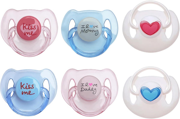 HELERKOL Magnetic Pacifier Pink Blue Set 6 Pieces for Reborn Baby Dolls Feeding