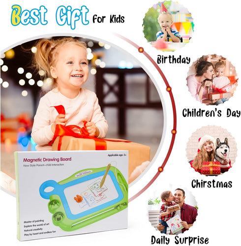 Toddler Toys for Girls Boys Age 1-4 - Magnetic Drawing Board, Erasable Writing Doodle Board for Kids