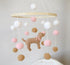 Goukurlsma Baby Crib Mobile for Girls Boys Dog Theme Baby Mobile for Crib Mobile for Bassinet with Felt Ball, Pink