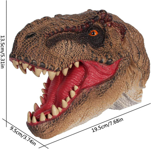 Tyrannosaurus Rex Dinosaur Hand Puppet for Boys Gift 3-12, Realistic Soft Rubber T-Rex Head Party Role Play Game