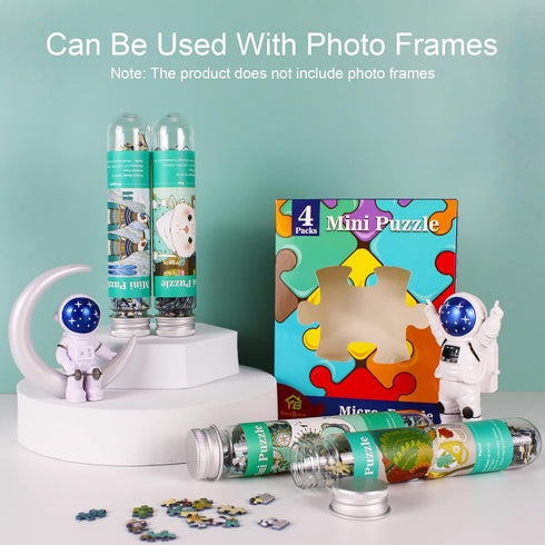 Mini Jigsaw Puzzles for Adults - 150 Pieces (4 Packs) - Challenging Micro Puzzle for Home Decor and Entertainment