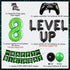 8th Birthday Decorations for Boys, Level Up Video Game Party Supplies, Green Black Balloons, Game Controller Banner