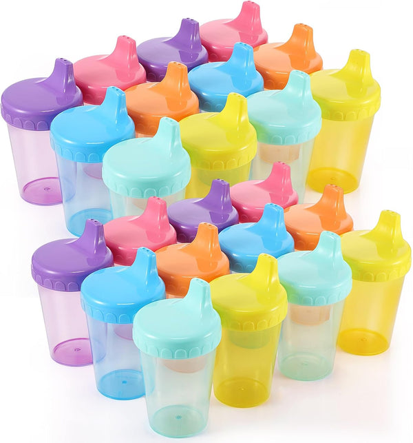 Mifoci 24 Pack 6.7 Oz. Sippy Cups without Stopper for Toddlers 1-3,