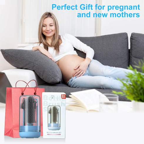 Set Travel Baby Bottle Brush with Extendable Silicone Bottle BrushNipple Brush,Staw Brush,Baby Bottle Soap