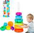 Spinning Stacking Toys for Babies 12+ Months, Montessori Ring Stacker for Toddlers, Educational Learning Toys