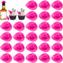 30PCS Plastic Mini Western Cowboy Cowgirl Hat - Cute Miniature Hat for Party Accessories Toy Doll Dress Up (Pink)