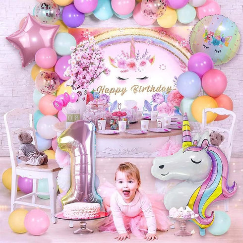 Unicorn Balloons Set - Unicorn Birthday Party Decorations for Girls, Foil Balloons for Wedding Baby Shower