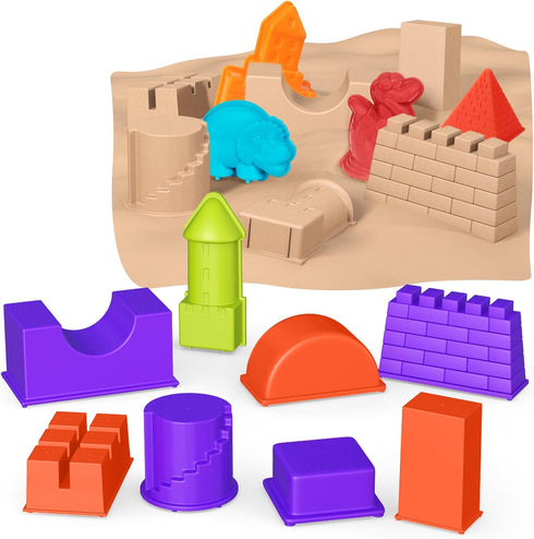 Bo-Toys 50 Set, Ps Deluxe Sand Molds Tools Sandbox Toddlers Toys, Beach Sand Castle Building, Indoor Outdoor Sensory