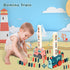 Set 3 4 5 6 7 8 Domino Train Toy for Kids, Automatic Dominoes Blocks Building and Stacking Toys Creative Kids Games