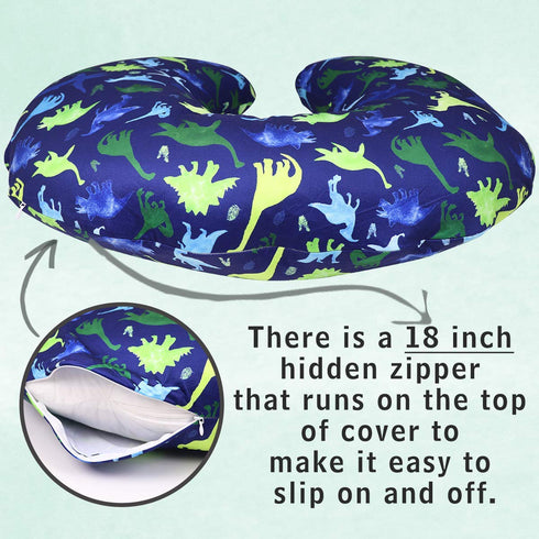 Dinosaur Nursing Pillow Cover, Breastfeeding Pillow Slipcover for Baby Boys & Girls, Nursing Pillow Case for Newborn