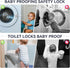 PAULTEMP 2 Pack Child Safety Cabinet Locks for Baby Proofing, Length Adjustable Latch Straps Dual Button Design