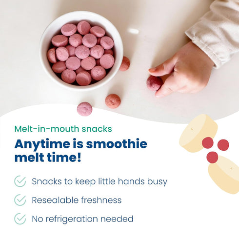6 Amara Smoothie Melts - Mixed Red Berries - Baby Snacks Made With Fruits and Vegetables - Healthy Toddler Snacks