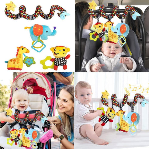 WILLWAY Car Seat Toys, Stroller Toy Baby Spiral Hanging Toys for Sensory Exploration, 0-12 Months