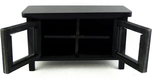 Classics by Handley Dollhouse Miniature Black Television Stand