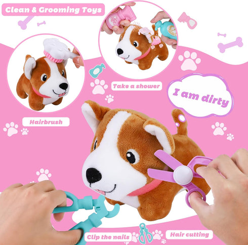 Gifts2U Set, 3-8 Pet Care Cage Play Vet Clinic and Doctor Kit for Kids with Dress Up Costume, Doctor Medical Pretend