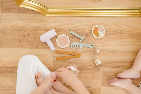 12 Set Marlowe & Co Silicone Hair Salon and Makeup Kit for Toddlers and Children, Piece Mess Free Pretend Play Beauty