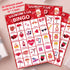 Valentine's Day Bingo Game Card for Kids/Adults - 32 Players, Perfect for Family/School Classroom