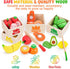 Set 1-3, 1 2 3 ATOYUS Wooden Play Food Toys for Toddlers Kids Toy Play Kitchen Accessories, Cutting Fruits Pretend Food