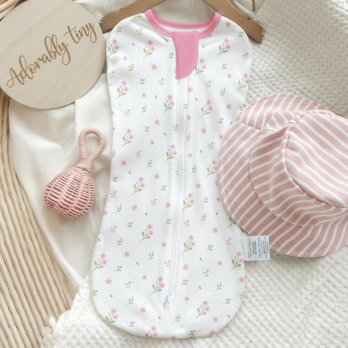 0-2 Pack 1) Baby Swaddle Months, Cotton Arm-In Zipper Sleep Sack, Wearable Blankets Wrap for Newborn Infant Girls