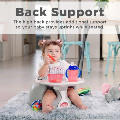 4+ Nuby My Floor Seat - Portable Baby Chair with Soft Foam Cushion, Safety Harness, and High Back Design - Months