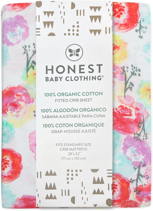 HonestBaby Soft Cotton Fitted Crib Sheet - Perfect for Nursery