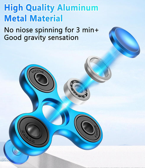 ATESSON Fidget Spinner Toy - Ultra Durable Stainless Steel Bearing, High Speed 2-5 Min Spins, Precision Brass Material