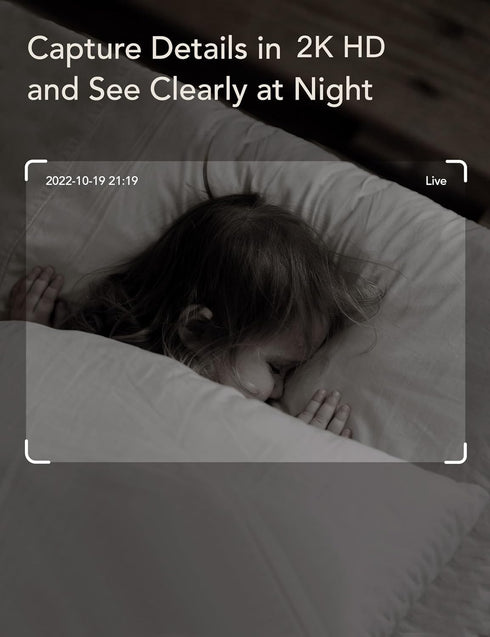 nooie 2K Baby Monitor, Baby Camera Monitor with Phone App, WiFi Indoor Camera for Home Security, AI Motion Tracking