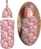 Magnolia Floral Newborn Swaddle Blankets Hat Sets Soft Baby Receiving Blanket Swaddle