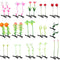 30 Pcs Mixed Style Bean Sprout Hair Clips, Plant Hairpins & Butterfly Headwear for Women and Girls