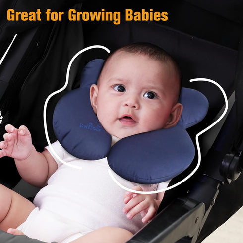 KAKIBLIN Baby Travel Pillow, Infant Head and Neck Support Pillow for Car Seat, Pushchair, for 0-1 Years Old Baby