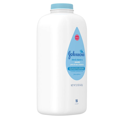 Johnson's Baby Powder, Pure Cornstarch, Aloe & Vitamin E, 22 Ounce (Pack of 3)