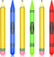 Demonwer 6 Pcs Giant Inflatable Crayon Pencil Set Large Blow Up Pencil Multicolor