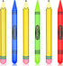 Demonwer 6 Pcs Giant Inflatable Crayon Pencil Set Large Blow Up Pencil Multicolor
