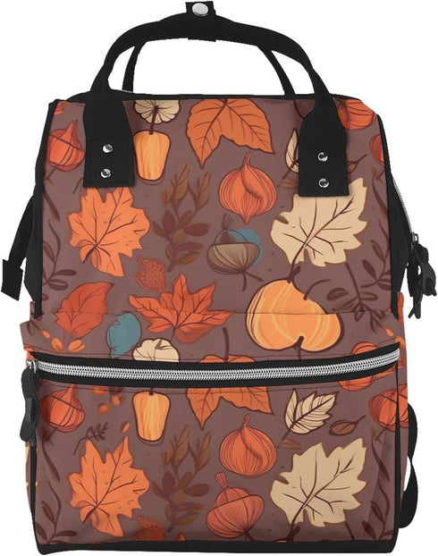 HCBPWVQA Fall Diaper Bag with Changing Pad and Pacifier Holder, Multifunction Laptop Backpack