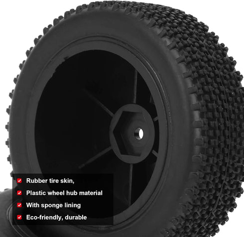 VGEBY 2PCS High Wear Resistance RC Rear Tires, High Grip Rubber for WL Toys 1/12 Remote Control Car