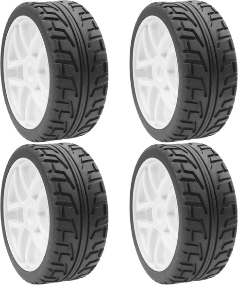 ShareGoo OD 4.09" Rubber 1/8 RC Buggy Tires and 17mm Hex Wheels Rim Compatible with Arrma Typhon Kyosho Losi VRX Redcat