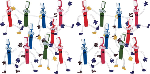 ArtCreativity Bendable Toothbrush Figures - 12 Dental Toys for Kids, Dentist Office